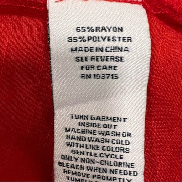 NWT NANETTE LEPORE Red Rayon Blend Blouse Hot Coral Size Small - Picture 13 of 13